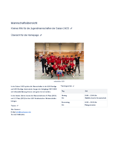 Mannschaftsübersicht Volleyball 2024 zum Download