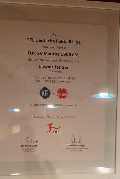 Ehrung für Förderung von Caspar Jander
